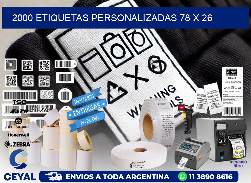 2000 ETIQUETAS PERSONALIZADAS 78 x 26