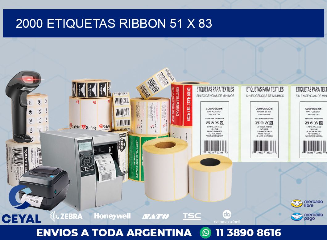 2000 ETIQUETAS RIBBON 51 x 83