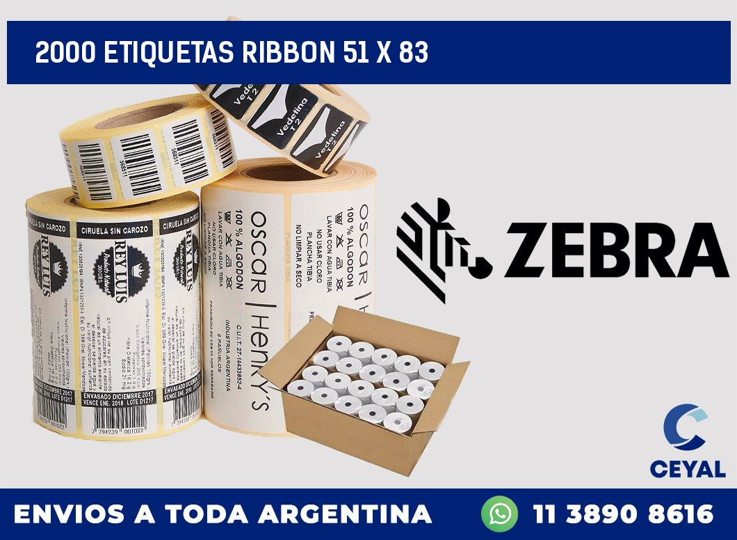 2000 ETIQUETAS RIBBON 51 x 83