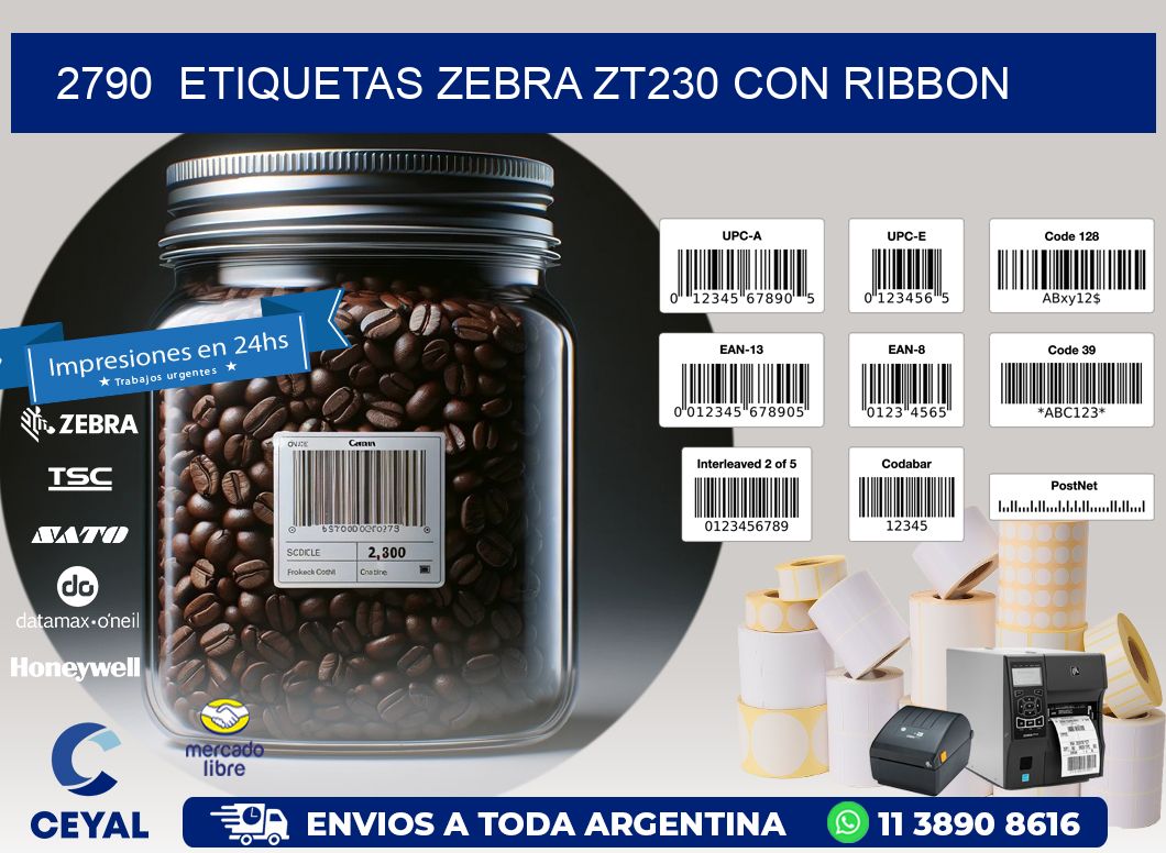 2790  ETIQUETAS ZEBRA ZT230 CON RIBBON