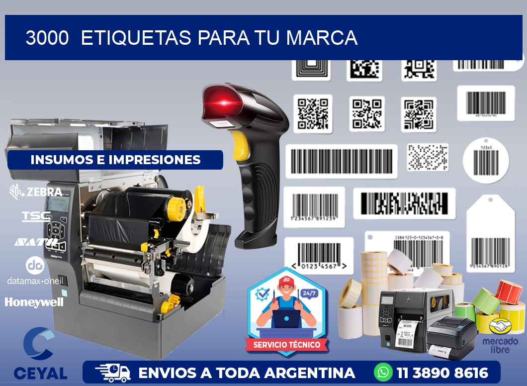 3000  ETIQUETAS PARA TU MARCA