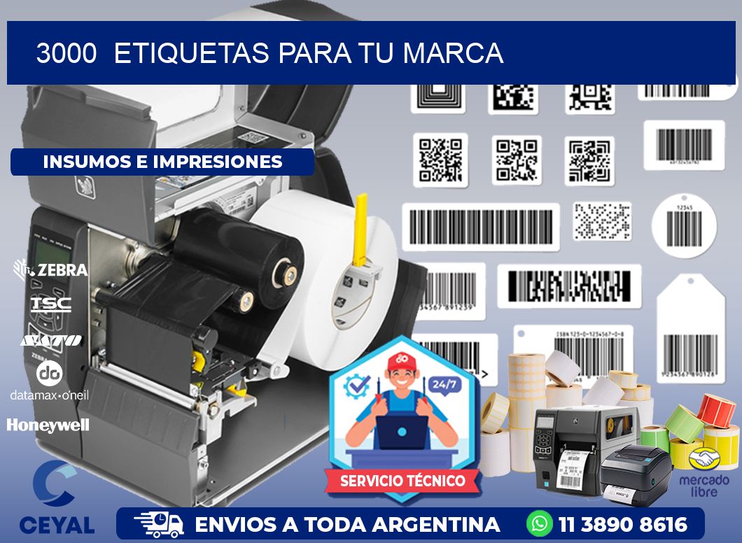 3000  ETIQUETAS PARA TU MARCA