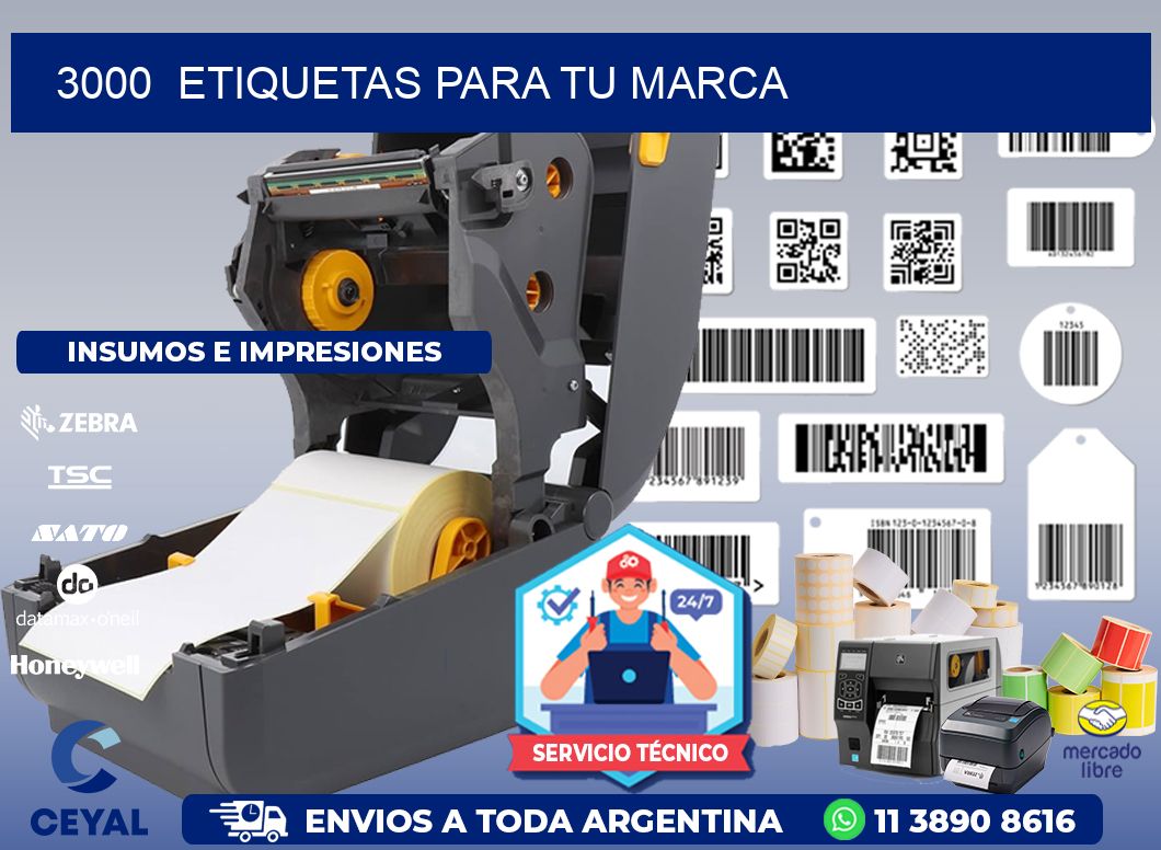 3000  ETIQUETAS PARA TU MARCA