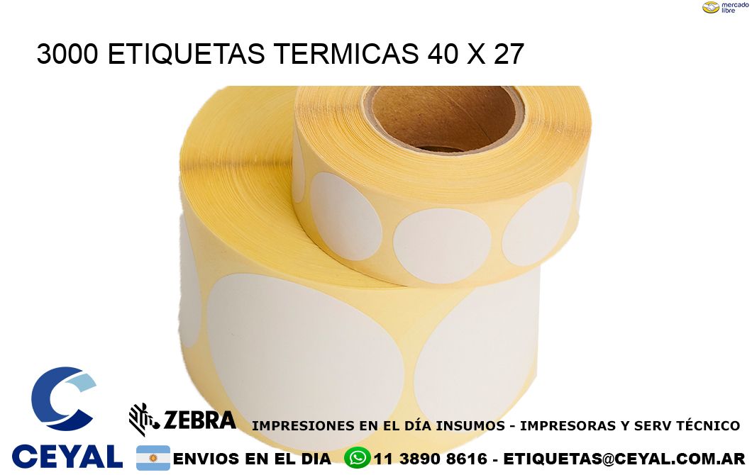 3000 ETIQUETAS TERMICAS 40 x 27