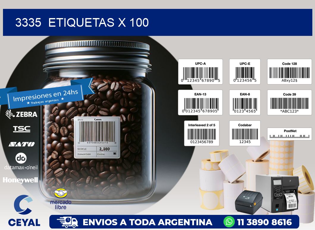 3335  ETIQUETAS X 100
