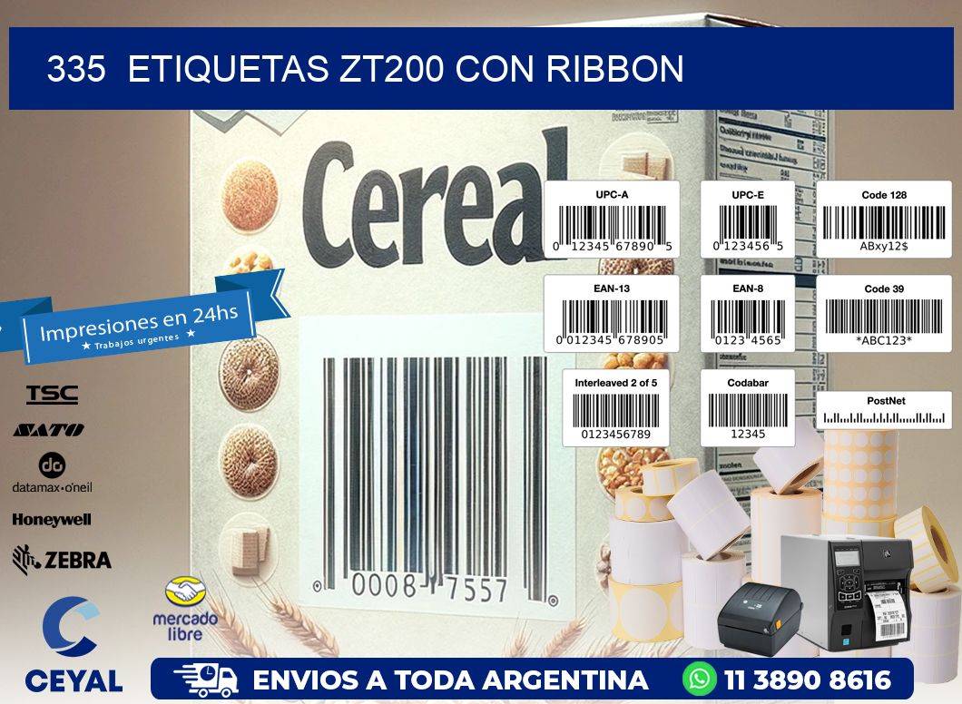 335  ETIQUETAS ZT200 CON RIBBON