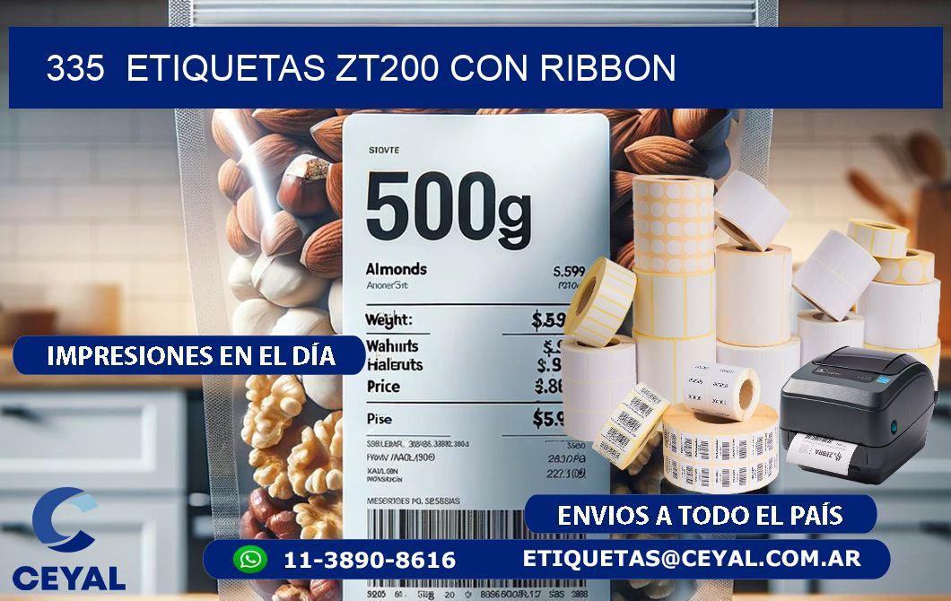 335  ETIQUETAS ZT200 CON RIBBON