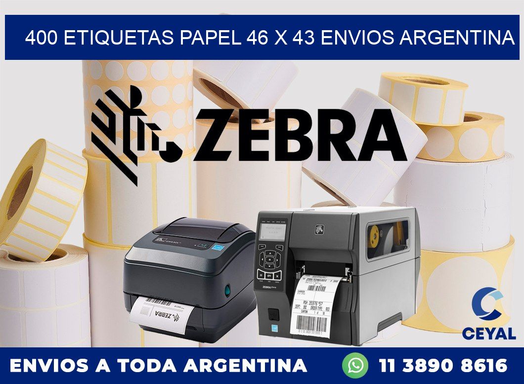 400 ETIQUETAS PAPEL 46 x 43 ENVIOS ARGENTINA