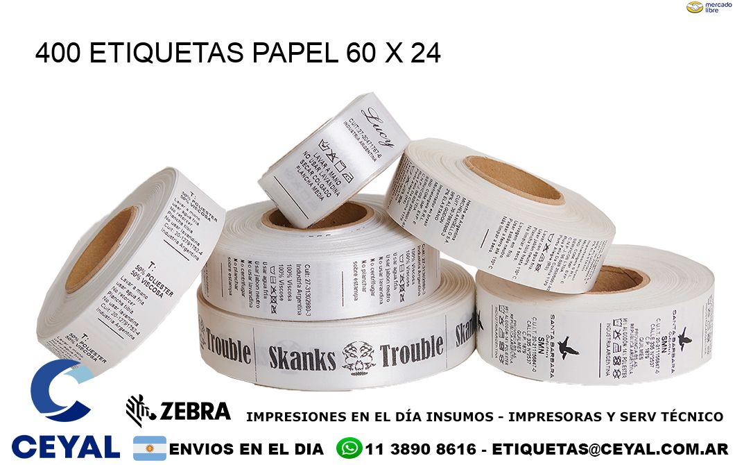 400 ETIQUETAS PAPEL 60 x 24