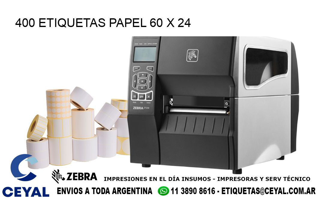 400 ETIQUETAS PAPEL 60 x 24