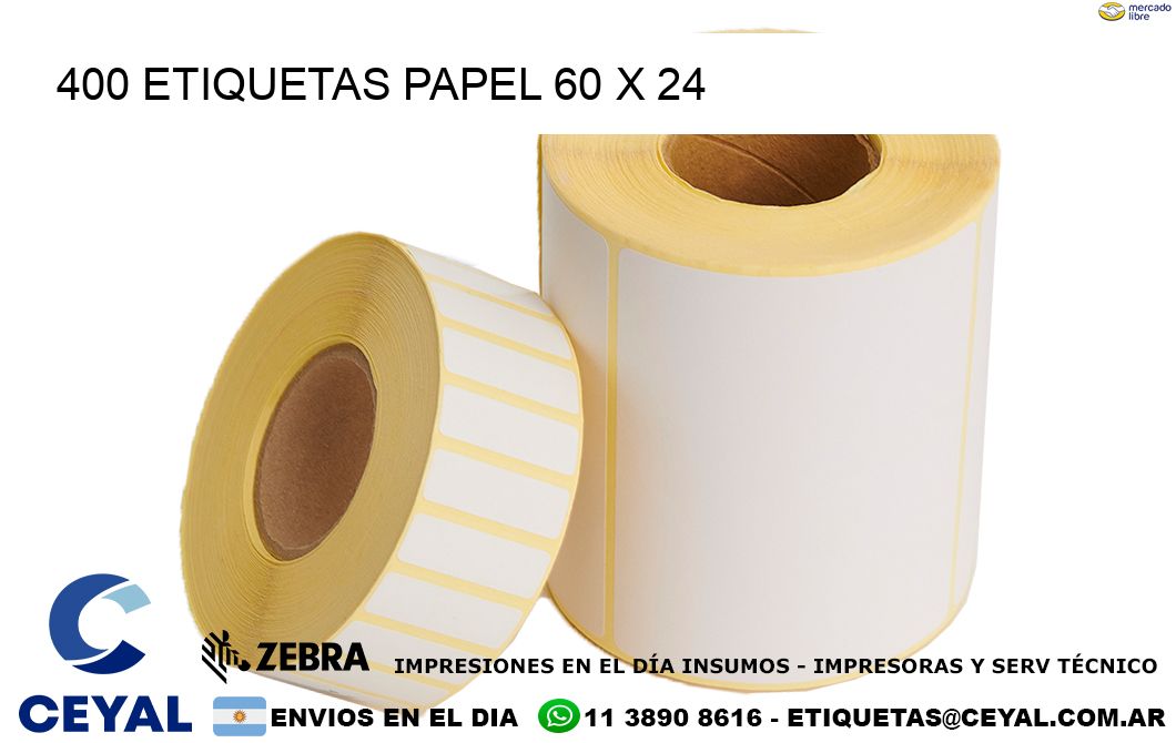 400 ETIQUETAS PAPEL 60 x 24