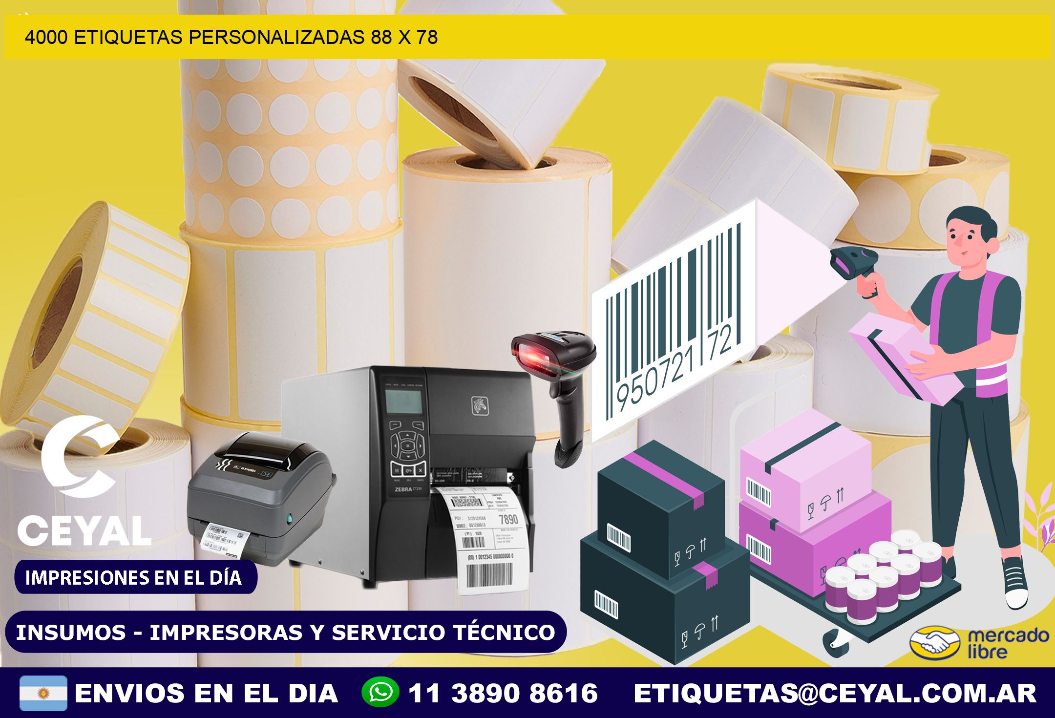 4000 ETIQUETAS PERSONALIZADAS 88 x 78