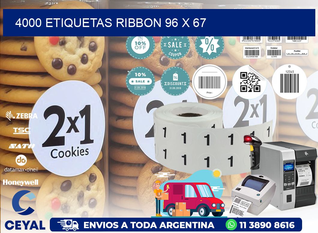 4000 ETIQUETAS RIBBON 96 x 67