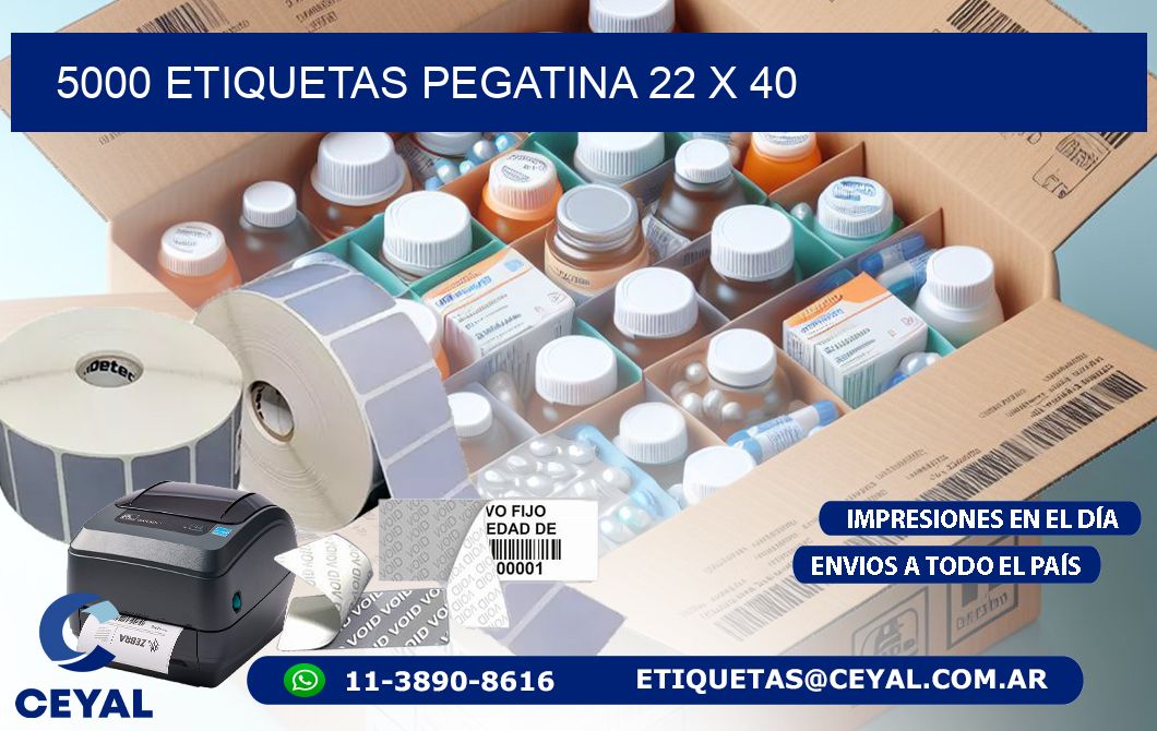 5000 ETIQUETAS PEGATINA 22 x 40