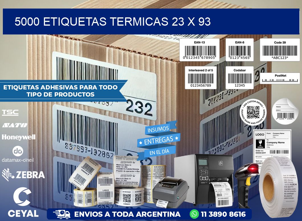 5000 ETIQUETAS TERMICAS 23 x 93