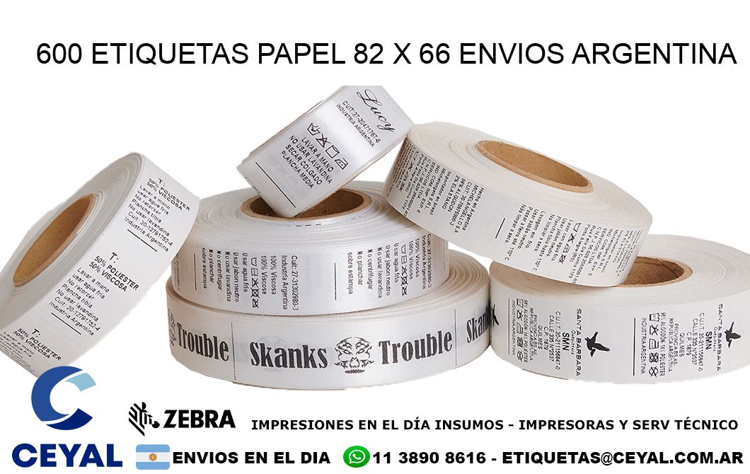 600 ETIQUETAS PAPEL 82 x 66 ENVIOS ARGENTINA