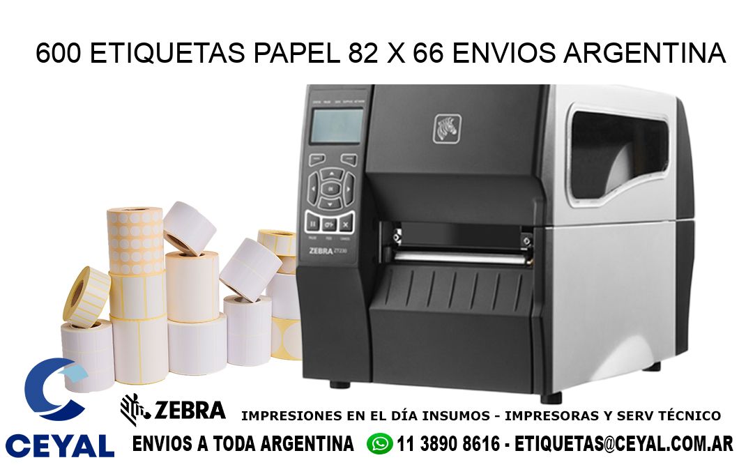 600 ETIQUETAS PAPEL 82 x 66 ENVIOS ARGENTINA