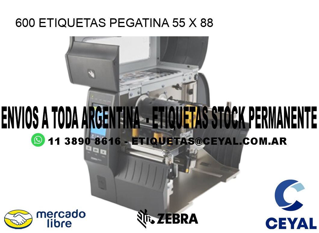 600 ETIQUETAS PEGATINA 55 x 88