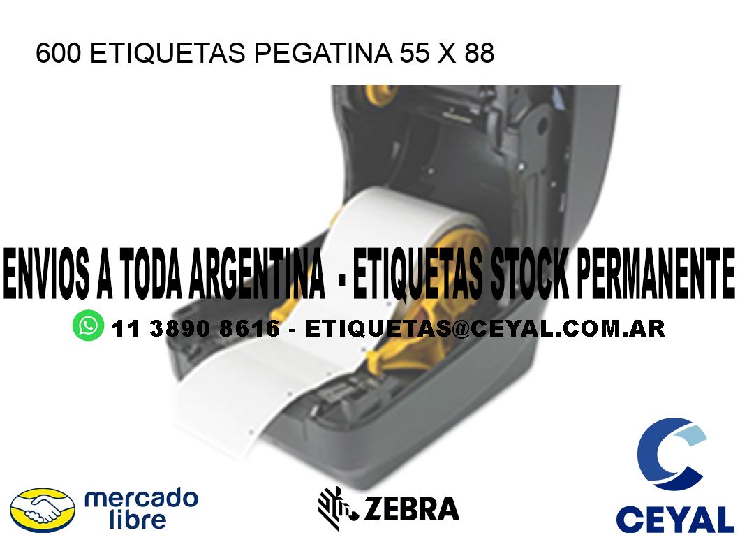 600 ETIQUETAS PEGATINA 55 x 88