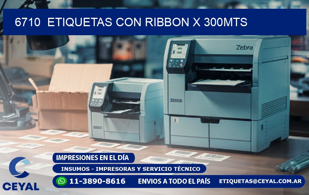 6710  ETIQUETAS CON RIBBON X 300MTS
