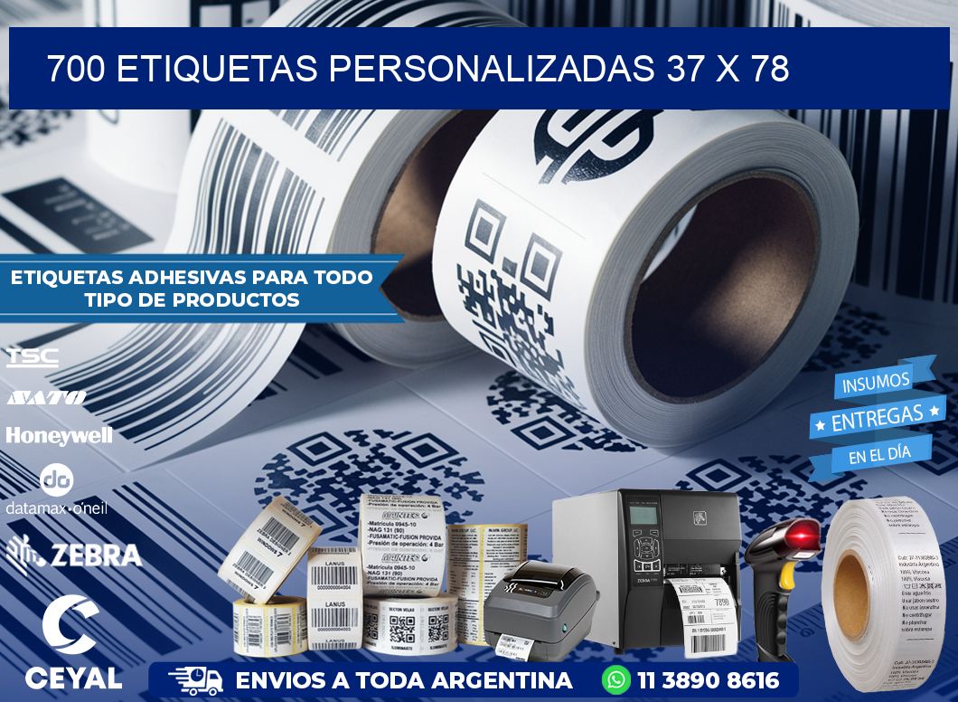 700 ETIQUETAS PERSONALIZADAS 37 x 78