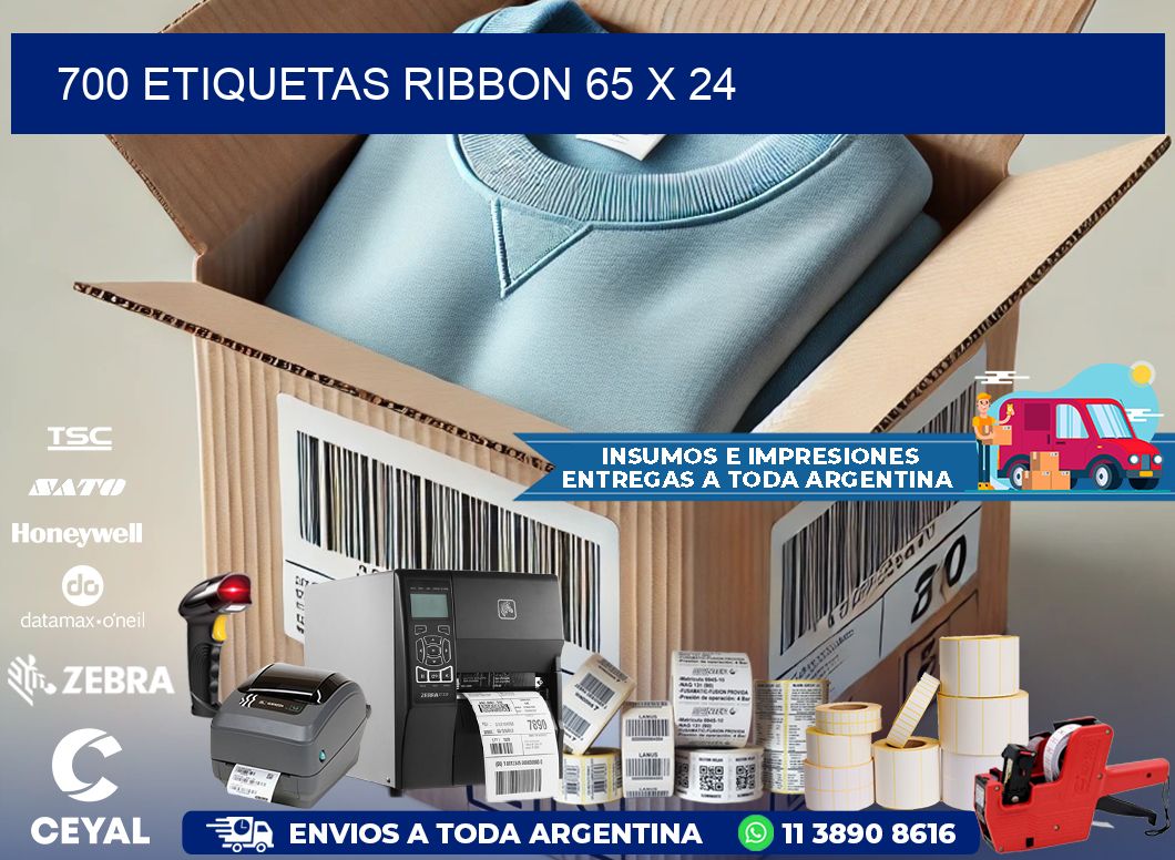 700 ETIQUETAS RIBBON 65 x 24