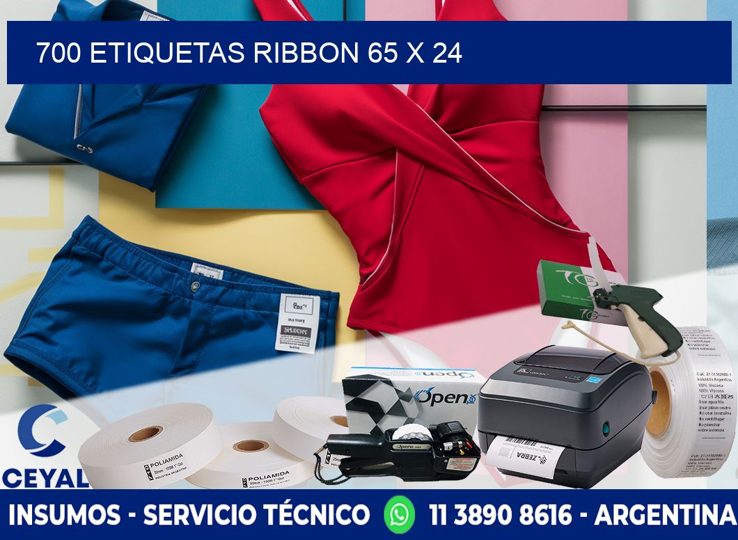 700 ETIQUETAS RIBBON 65 x 24