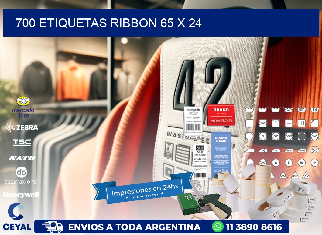 700 ETIQUETAS RIBBON 65 x 24