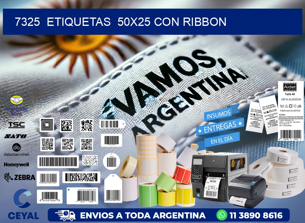 7325  ETIQUETAS  50X25 CON RIBBON