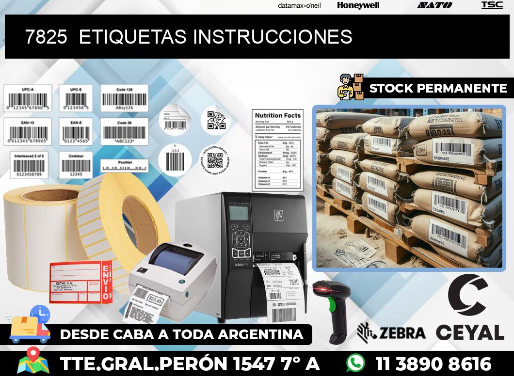 7825  ETIQUETAS INSTRUCCIONES