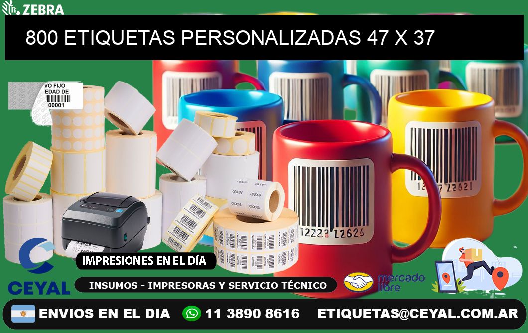 800 ETIQUETAS PERSONALIZADAS 47 x 37