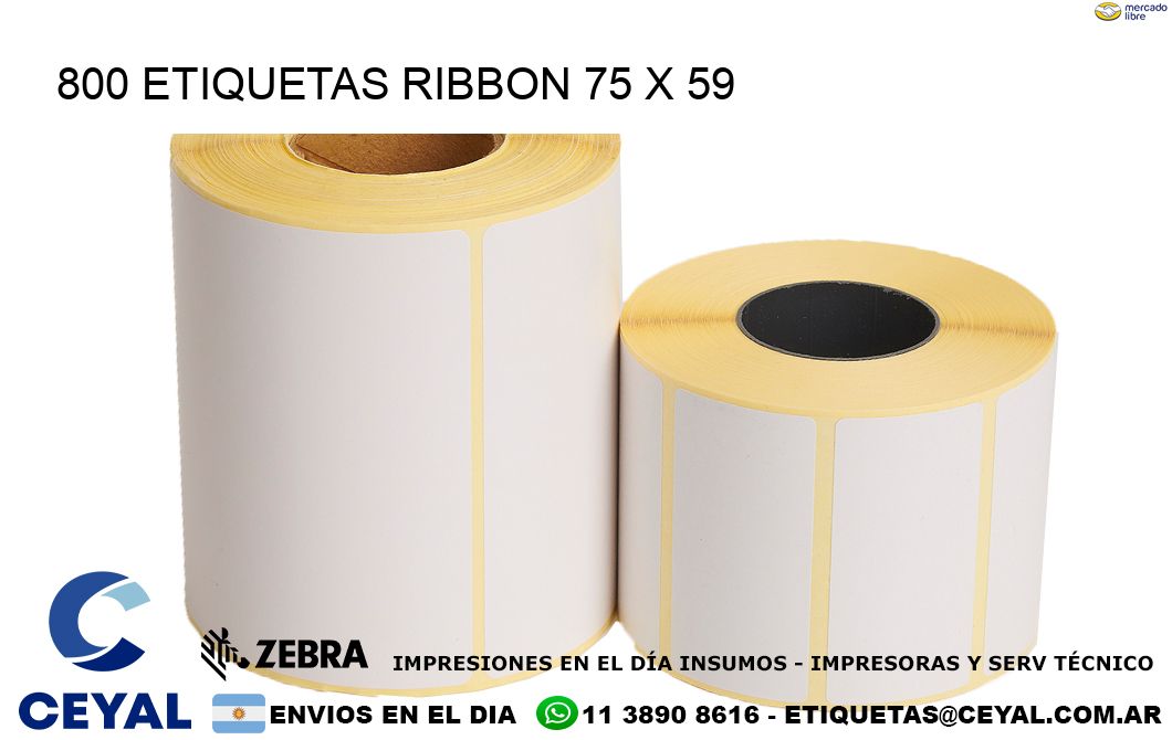 800 ETIQUETAS RIBBON 75 x 59