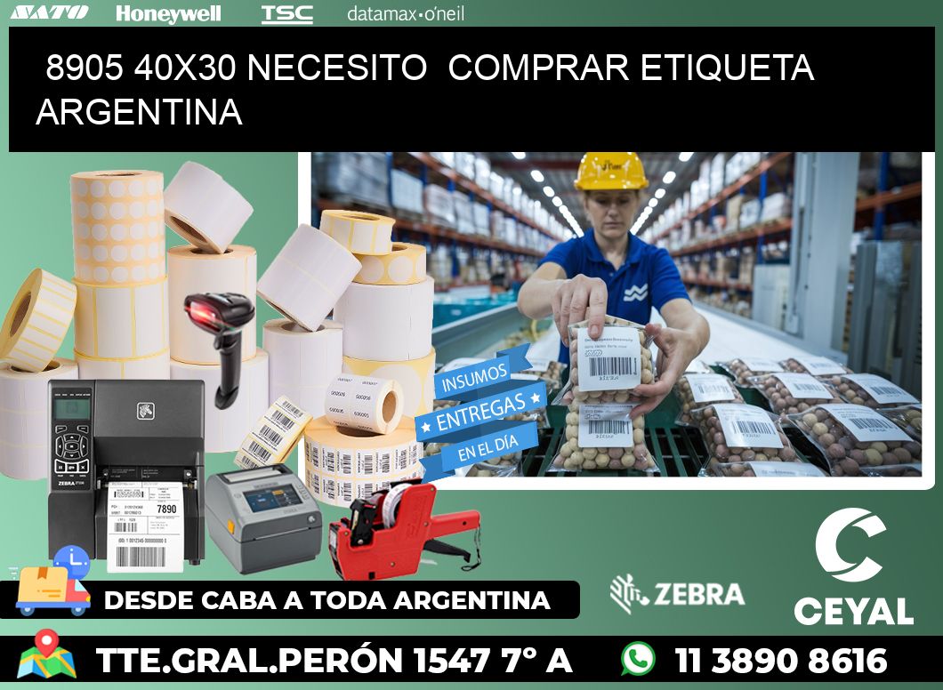 8905 40X30 NECESITO  COMPRAR ETIQUETA ARGENTINA