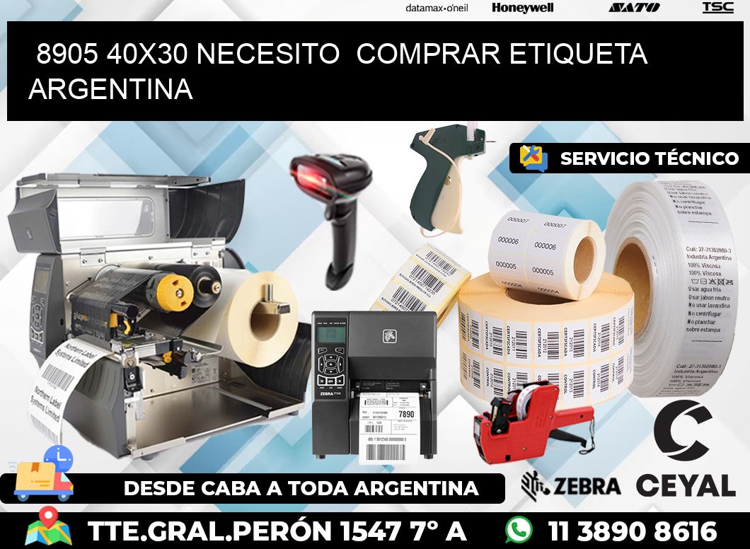 8905 40X30 NECESITO  COMPRAR ETIQUETA ARGENTINA