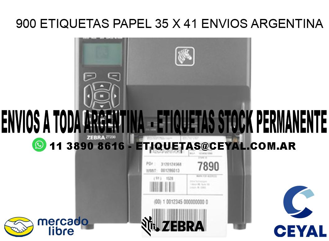 900 ETIQUETAS PAPEL 35 x 41 ENVIOS ARGENTINA