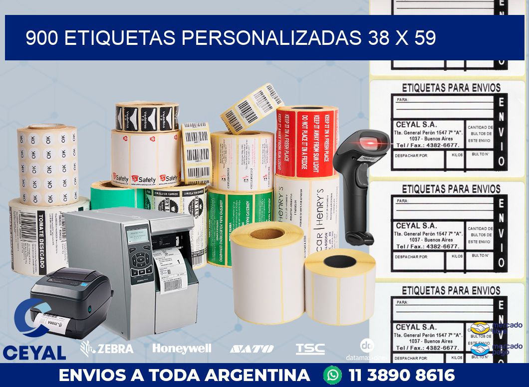 900 ETIQUETAS PERSONALIZADAS 38 x 59