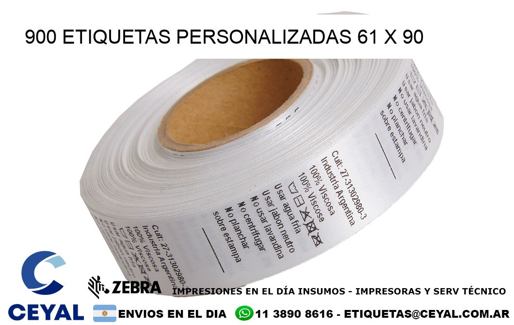 900 ETIQUETAS PERSONALIZADAS 61 x 90