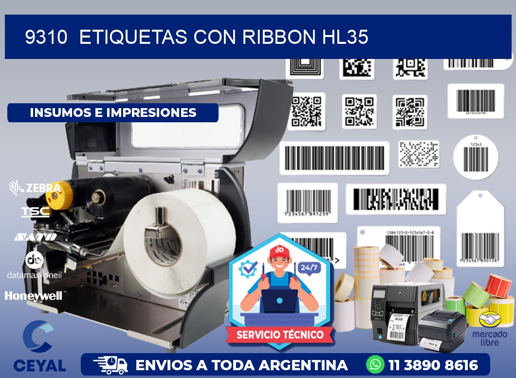 9310  ETIQUETAS CON RIBBON HL35