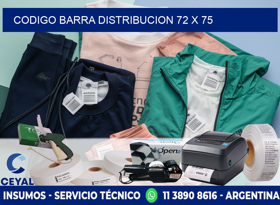 CODIGO BARRA DISTRIBUCION 72 x 75