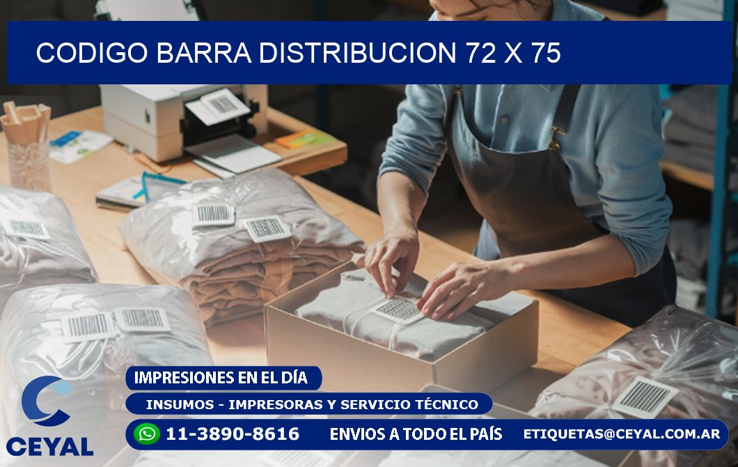 CODIGO BARRA DISTRIBUCION 72 x 75