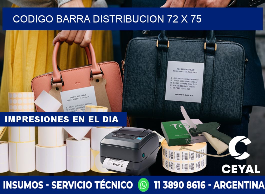 CODIGO BARRA DISTRIBUCION 72 x 75