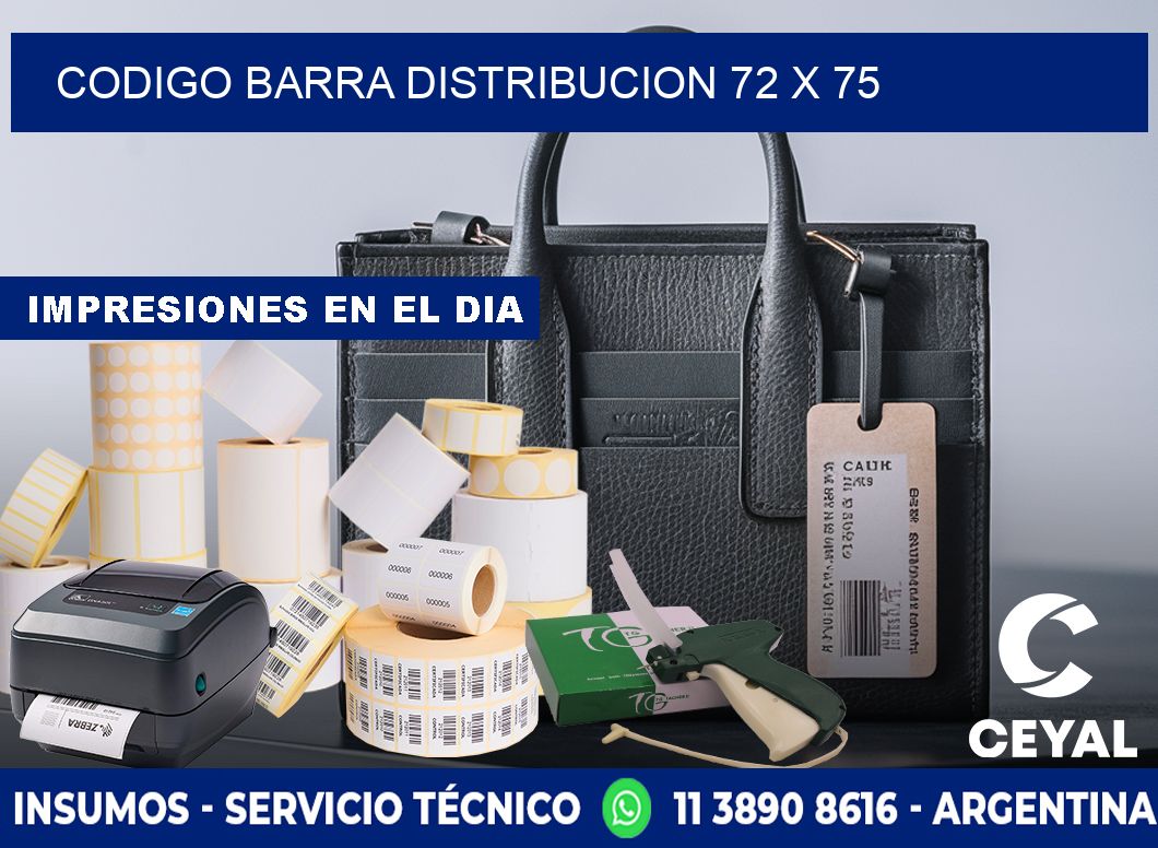 CODIGO BARRA DISTRIBUCION 72 x 75