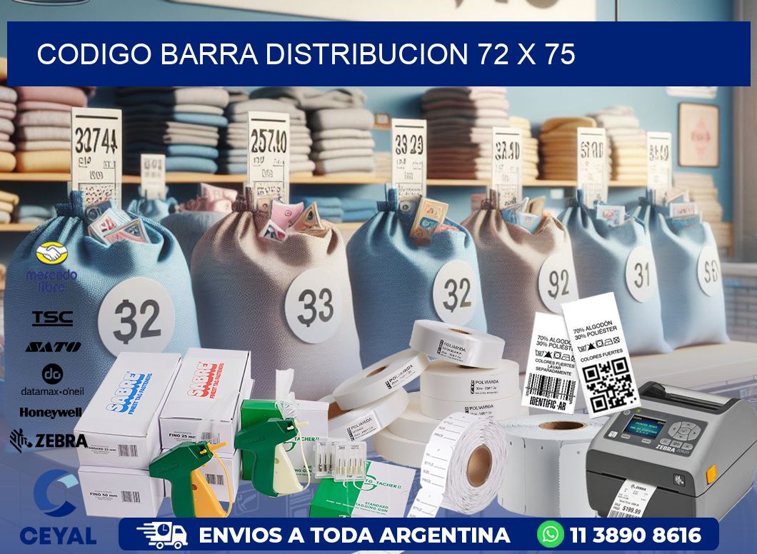 CODIGO BARRA DISTRIBUCION 72 x 75