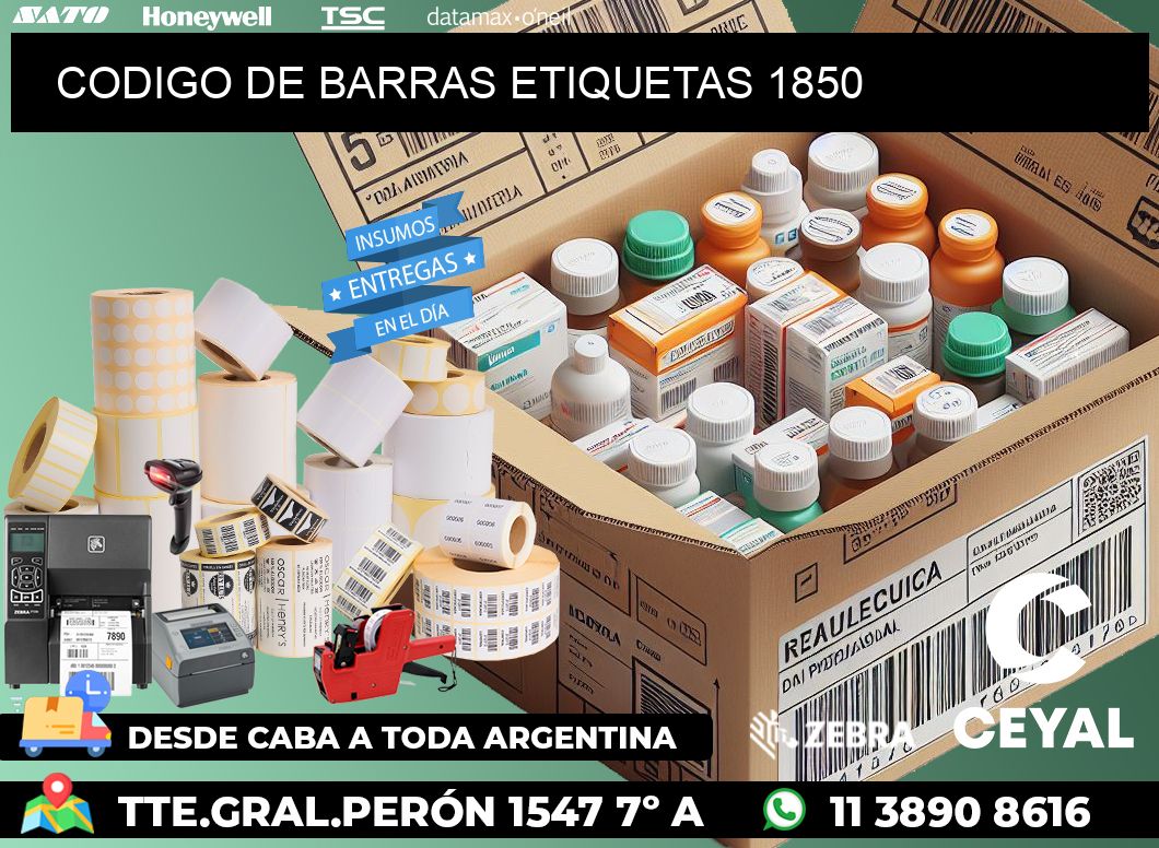 CODIGO DE BARRAS ETIQUETAS 1850