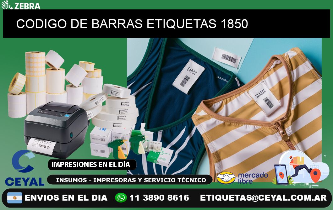 CODIGO DE BARRAS ETIQUETAS 1850