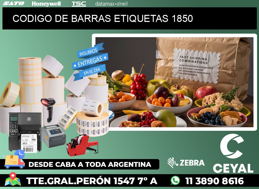 CODIGO DE BARRAS ETIQUETAS 1850