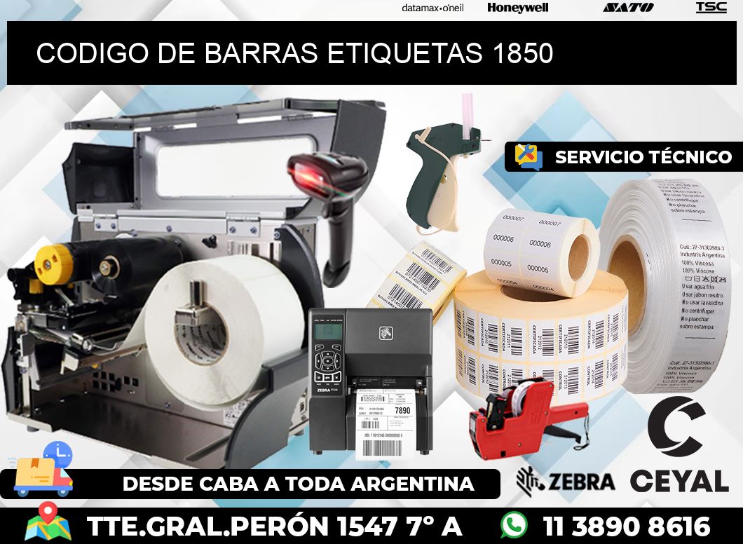 CODIGO DE BARRAS ETIQUETAS 1850
