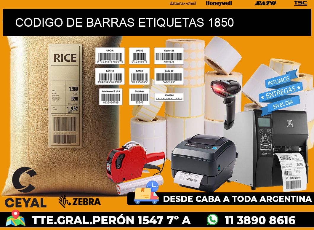 CODIGO DE BARRAS ETIQUETAS 1850