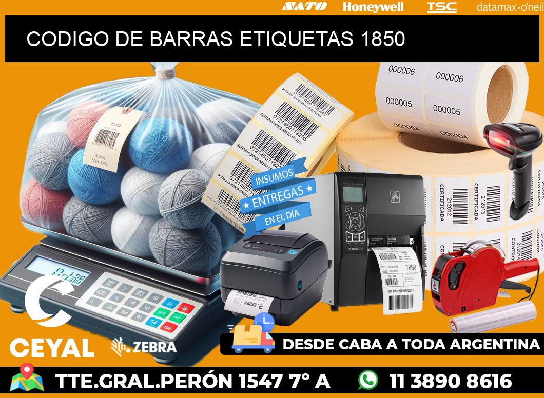 CODIGO DE BARRAS ETIQUETAS 1850