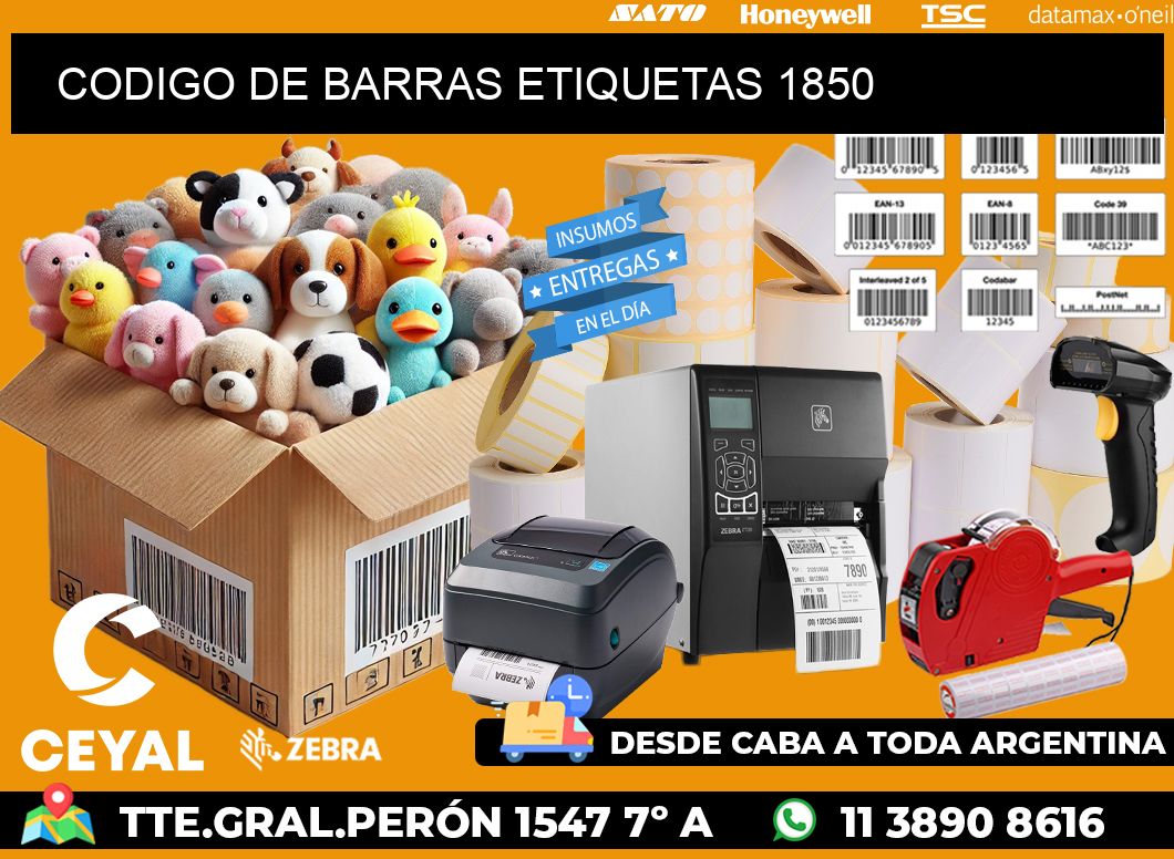 CODIGO DE BARRAS ETIQUETAS 1850